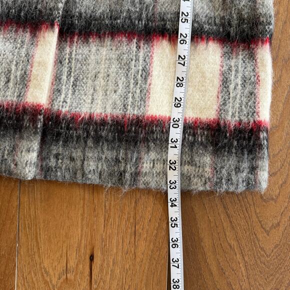 Joe's Jeans Women's Alister Long Wool Blend Coat, Cream/Charcoal Plaid XS NWT - Picture 5 of 6